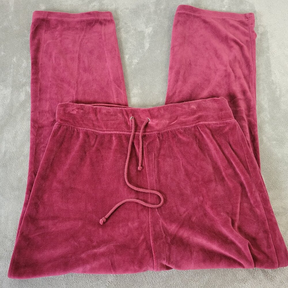 Mandarine Womens 2XL Jogger Pants Berry Purple Velour Cotton Blend PUR4E